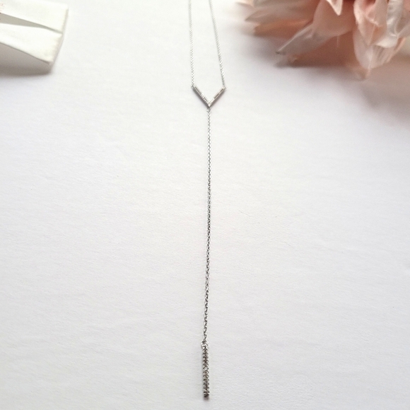 Adornia Swarovski Crystal Lariat Silver - Picture 4 of 8